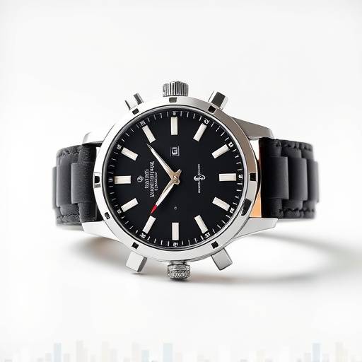 A minimalist product photography sample of a luxury watch on a white background.